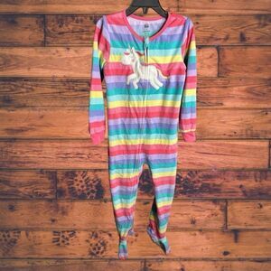 5 for $25🔥Kids Headquarters Rainbow Striped Footies Pajamas 5T